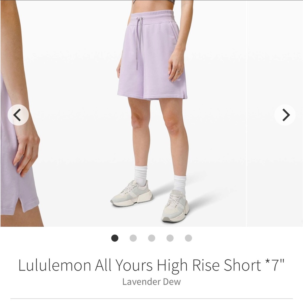 Lululemon All Yours High Rise Short *7' Lavender Dew Size4